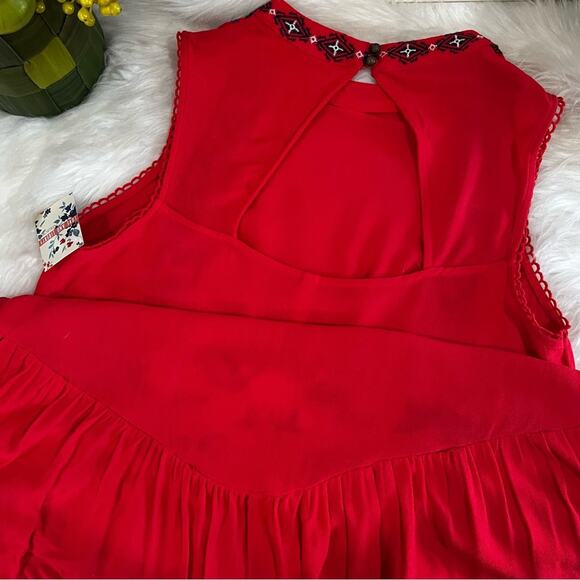 NEW Xhilaration Boho Love Liberty Embroidered Drop Waist Flutter Floral Sundress - Picture 16 of 16